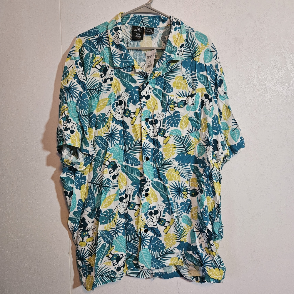 Disney Mickey Mouse Leafy Blue and Yellow Shirt